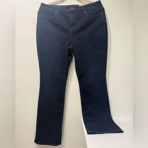NYDJ Marilyn Straight Jeans Size 18 NWT Dark Blue Denim Lift Tuck Technology